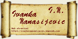 Ivanka Manasijević vizit kartica